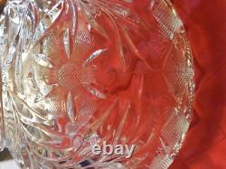 Antique L. E Smith Pressed Glass Holiday Pattern 15 Piece Punch Bowl Set