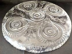 Antique LE Smith Colony Pinwheel & Stars Punch Bowl Underplate 22 Diameter EUC