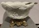 Antique Lancaster Colony Co. Milk Glass Grape Harvest Punch Bowl WithStand & Ladle