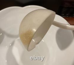 Antique Lancaster Colony Co. Milk Glass Grape Harvest Punch Bowl WithStand & Ladle