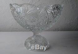 Antique Large Brilliant Cut Glass Punch Bowl ABP