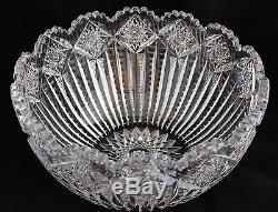 Antique Magnificent American Brilliant Cut Glass Crystal Abp Punch Bowl
