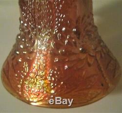 Antique Marigold Fenton Carnival Glass Orange Fruit Punch Bowl Set Imperial Cups