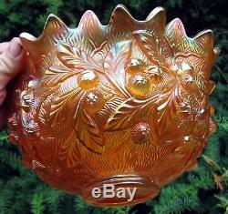 Antique Northwood Acorn Burrs Pattern Carnival Glass 8 Piece Punch Bowl Set