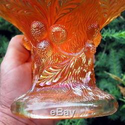 Antique Northwood Acorn Burrs Pattern Carnival Glass 8 Piece Punch Bowl Set