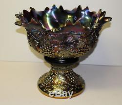 Antique Northwood Carnival Grape & Cable Master or Banquet Punch Bowl & Stand