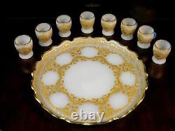 Antique Opaline Punch Bowl set, Bohemian or France 19th century