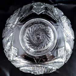 Antique Punch Bowl Set, EAPG McKee Glass, Quintec PresCut Line, 16 Cups + Bowl