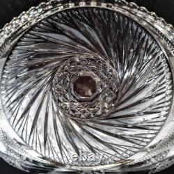 Antique Punch Bowl Set, EAPG McKee Glass, Quintec PresCut Line, 16 Cups + Bowl