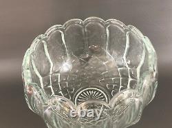 Antique Riverside Glass, pressed glass punch bowl, KANAWHA fire polished c. 1906