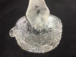 Antique Sandwich Flint Glass Craquelle Overshot Punch Bowl with Underplate & Ladle