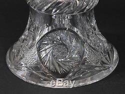 Antique Signed CLARK American Brilliant Cut Glass Punch Bowl & Pedestal Base, NR