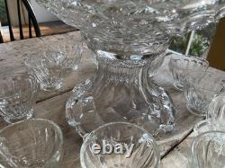 Antique Two Piece LARGE Heisey Punch Bowl & Stand 11 cups FREE SHIPPING
