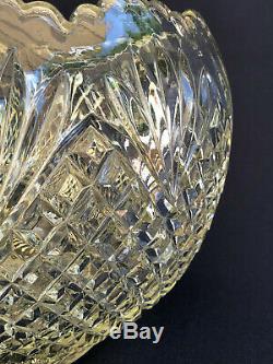 Antique U. S. Glass Co. Clear pressed glass punch bowl, PINEAPPLE AND FAN, c. 1895
