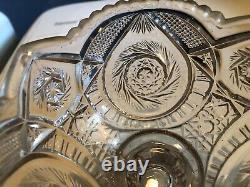 Antique US Glass EAPG Childrens Glass Punch Bowl Set with 6 Cups