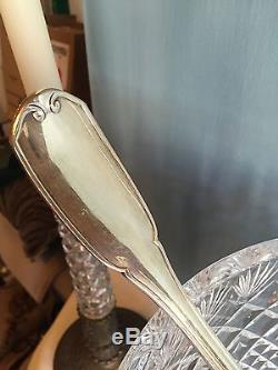 Antique Vintage Cut Glass Crystal Large Punch Bowl Centerpiece Dish With Ladle