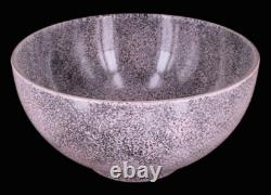 Antique Vintage Mid Century Modern Pink Glass Bowl Punch Set Splatter Art Set