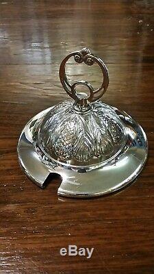 Antique W. M. F. Cut glass and Silverplate punch bowl with ladle