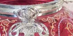 Antique WMF Cranberry Glass Punch Bowl