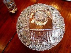 Antique vintage brilliant period cut glass lead crystal punch bowl