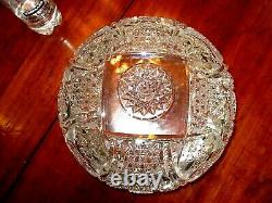 Antique vintage brilliant period cut glass lead crystal punch bowl