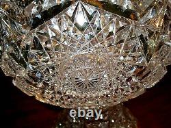 Antique vintage brilliant period cut glass lead crystal punch bowl