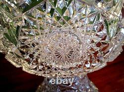 Antique vintage brilliant period cut glass lead crystal punch bowl