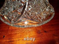 Antique vintage brilliant period cut glass lead crystal punch bowl