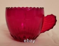 Art Deco 1930's ruby glass punch bowl set Martinsville