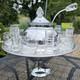 Art Deco Chrome Punch Bowl Set SATURN Lucite Handles 12 Glasses LEHMAN 1930s
