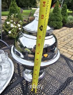 Art Deco Chrome Punch Bowl Set SATURN Lucite Handles 12 Glasses LEHMAN 1930s