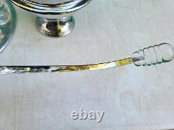 Art Deco Chrome SATURN Punch Bowl Set Lucite Handles 11 Glass Cups LEHMAN 1930s