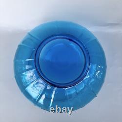 Art Deco Geometric Glass Blue Punch Bowl 12 Piece Empoli
