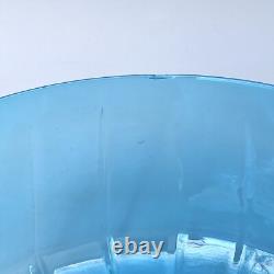 Art Deco Geometric Glass Blue Punch Bowl 12 Piece Empoli