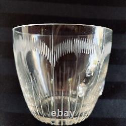 Art Deco Punch Bowl Lid 10 Cups Hand Blown Etched Cut Glass Scalloped Design