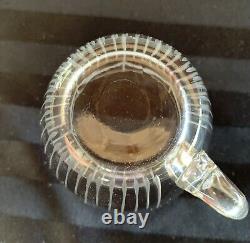 Art Deco Punch Bowl Lid 10 Cups Hand Blown Etched Cut Glass Scalloped Design