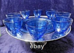 Art Deco Saturn Punch Bowl Barware Chrome and Glass MCM Unique Item