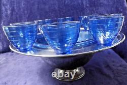 Art Deco Saturn Punch Bowl Barware Chrome and Glass MCM Unique Item