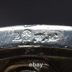 Art Nouveau Jugendstil Silverplate Pewter Crystal Glass Punch Bowl 1900