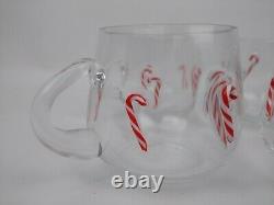 Artland Candy Cane Collection Hand Blown Punch Set Cups Complete