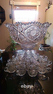 Awesome Antique Punch bowl on Rasied Base