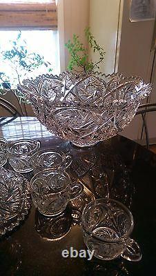 Awesome Antique Punch bowl on Rasied Base