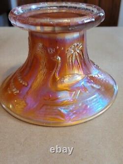Awesome Marigold Northwood Carnival Glass Peacock @ The Fountain Punch Bowl WOW