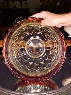 BEAUTIFUL Vintage RUBY THUMBPRINT Punch Bowl Punchbowl 23 FOOTED Cups Ladle