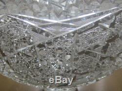 BIG ABP Cut Glass Crystal Punch Bowl & Stand Hawkes DorflingerBEAUTIFUL