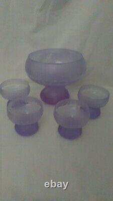 Beautiful Alexandrite Glass Punch/Salad Bowl Set That Changes Color