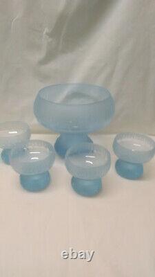 Beautiful Alexandrite Glass Punch/Salad Bowl Set That Changes Color