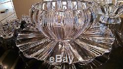 Beautiful Antique 12 Cup Punch Bowl on Matching Platter & Matching Serving Bowl