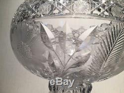 Beautiful Antique American Brilliant Cut Glass Crystal Abp Punch Bowl & Base