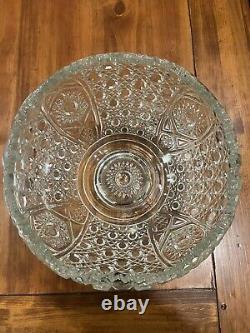 Beautiful Antique LE Smith, Daisy and Button Glass Punch Bowl